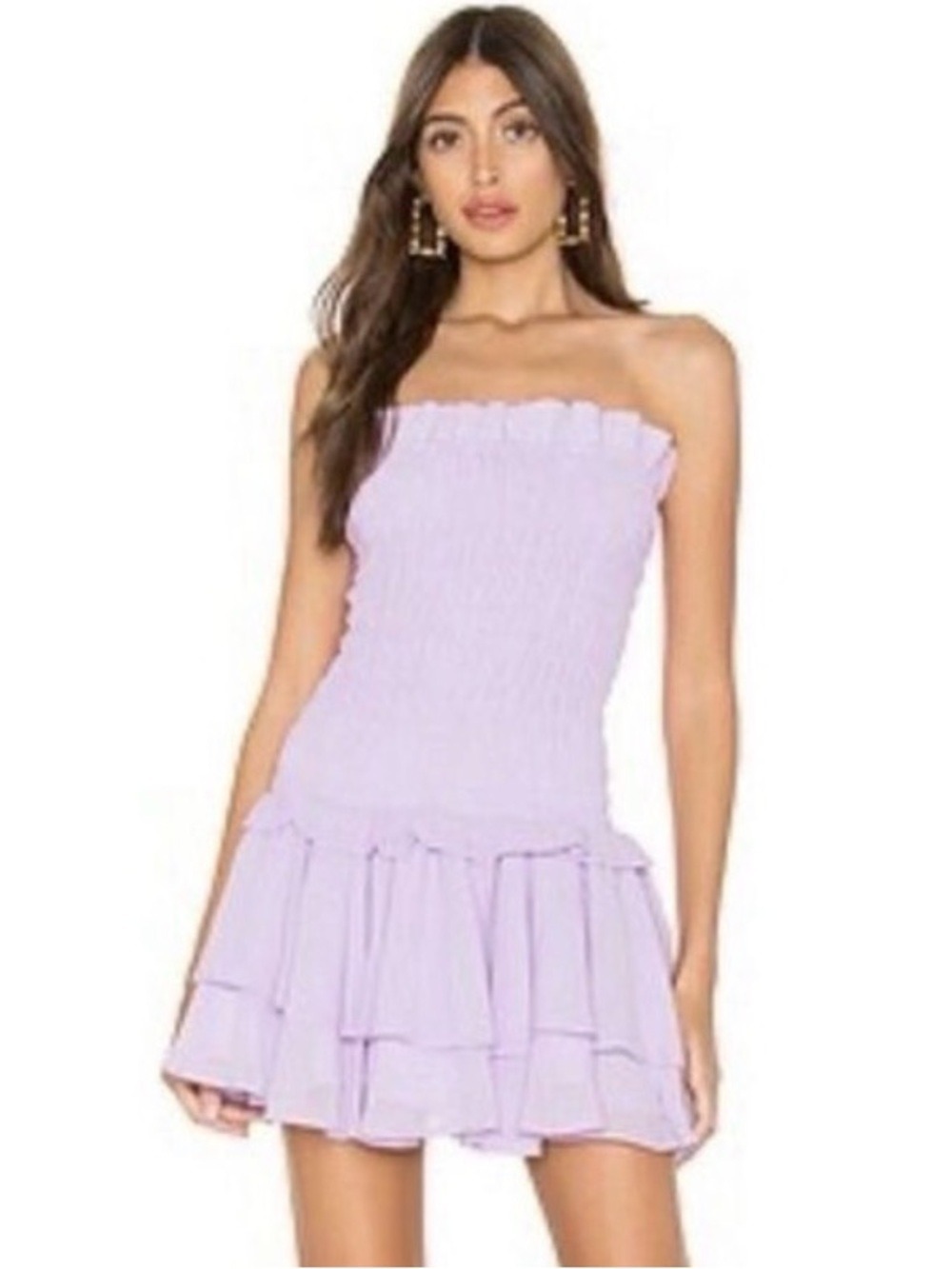 NBD Revolve Baby Doll Mini Dress Small Pastel Lilac Party Prom Easter Going Out